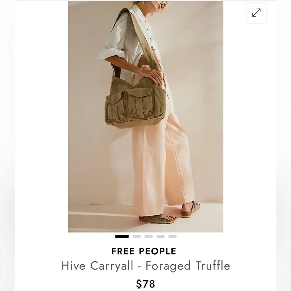 Free People Hive Carryall Thick Strap Chevron Hobo Zip up Cargo Bag - Picture 9 of 10